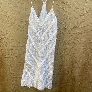 Free People sheer lace mini slip dress